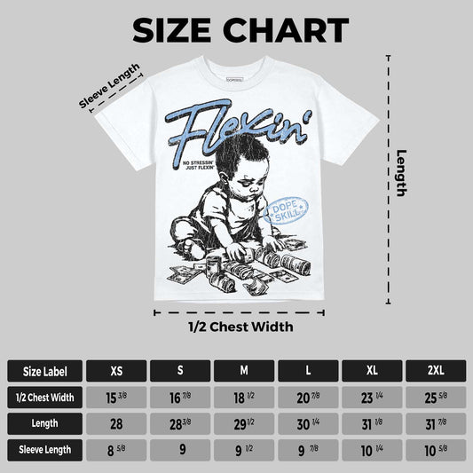 University Blue 5s DopeSkill Oversize Print T-Shirt Flexin' Graphic