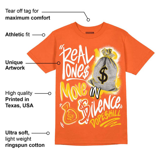 Georgia Peach 3s DopeSkill Orange T-shirt Real Ones Move In Silence Graphic