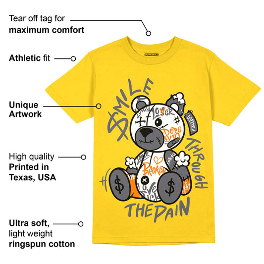 AJ 4 Lightning DopeSkill Tour Yellow T-shirt Smile Through The Pain Graphic