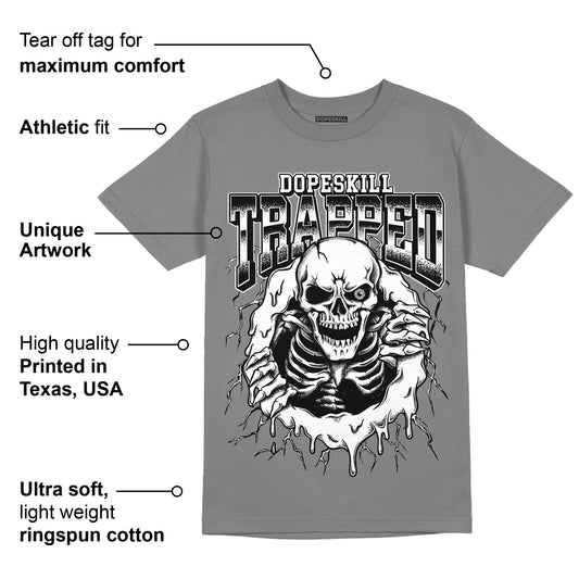 AJ 12 Playoffs DopeSkill Metallic Silver T-shirt Trapped Halloween Graphic