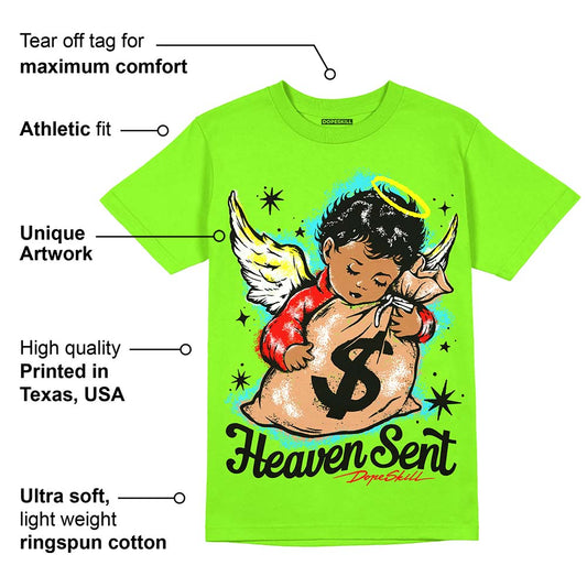 Neon Green Collection DopeSkill Neon Green T-shirt Heaven Sent Graphic