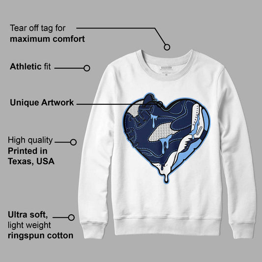 Midnight Navy 5s DopeSkill Sweatshirt Heart Jordan 5 Graphic