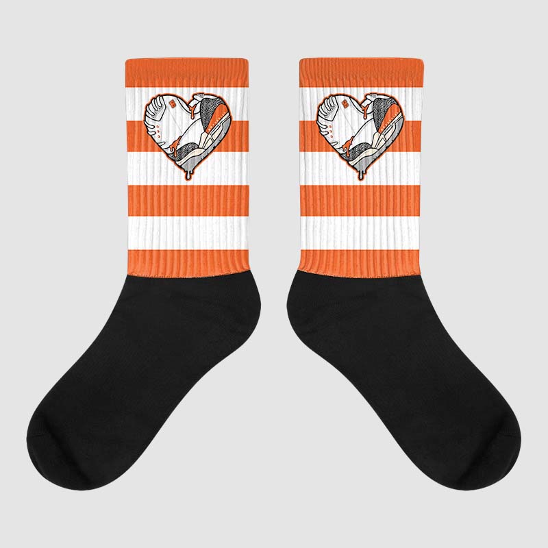 Jordan 3 Georgia Peach DopeSkill Sublimated Socks Horizontal Stripes Graphic Streetwear
