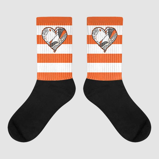 Jordan 3 Georgia Peach DopeSkill Sublimated Socks Horizontal Stripes Graphic Streetwear