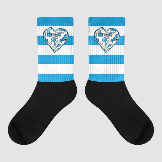 Jordan 4 Retro Military Blue DopeSkill Sublimated Socks Horizontal Stripes Graphic Streetwear