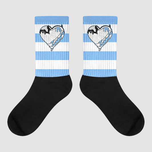 Jordan 9 Powder Blue DopeSkill Sublimated Socks Horizontal Stripes Graphic Streetwear