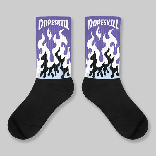 Grape 5s DopeSkill Sublimated Sock FIRE Graphic