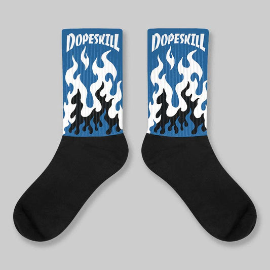 Storm Blue 1s 2025 DopeSkill Sublimated Sock FIRE Graphic
