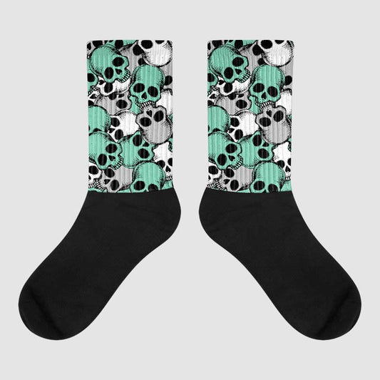 Jordan 3 "Green Glow" DopeSkill Sublimated Socks Drawn Skulls Graphic Streetwear 