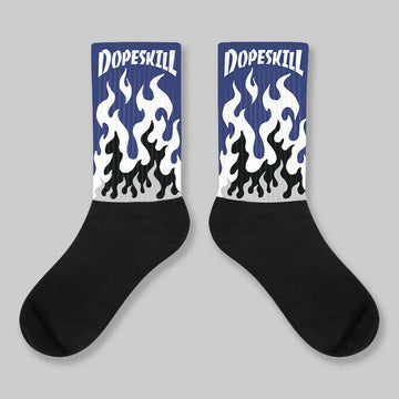 Rare Air Deep Royal Blue 1s DopeSkill Sublimated Sock FIRE Graphic