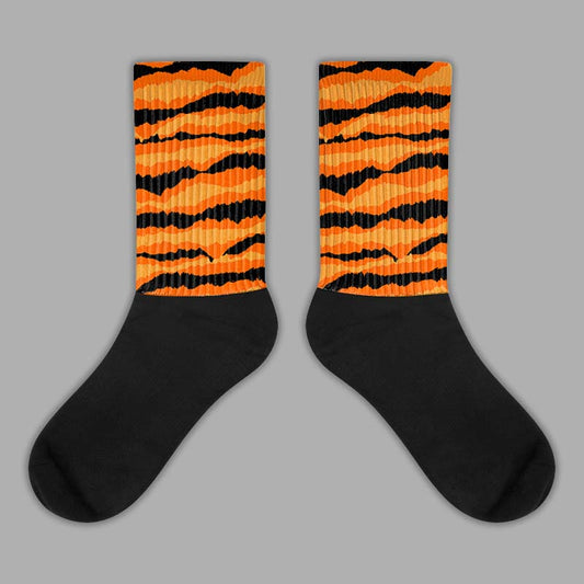 Jordan 12 Retro Brilliant Orange DopeSkill Sublimated Socks Abstract Tiger Graphic Streetwear