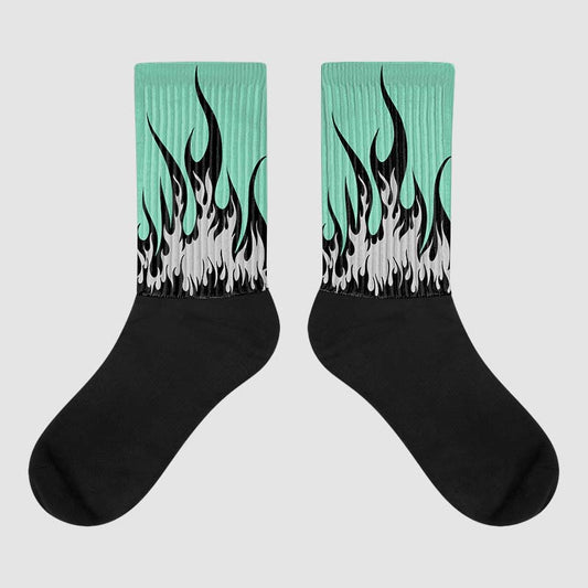 Jordan 3 "Green Glow" DopeSkill Sublimated Socks FIRE Graphic Streetwear