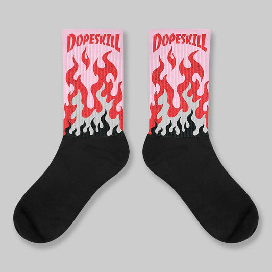 Awake NY x Arctic Pink 5s DopeSkill Sublimated Sock FIRE Graphic