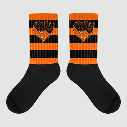 Jordan 12 Retro Brilliant Orange DopeSkill Sublimated Socks Horizontal Stripes Graphic Streetwear