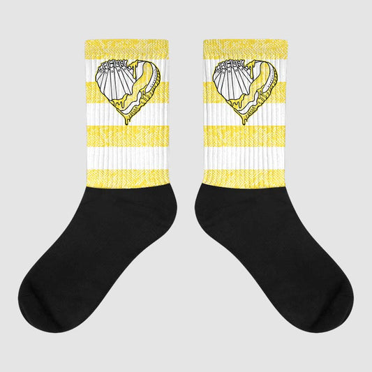 Jordan 11 Low 'Yellow Snakeskin' DopeSkill Sublimated Socks Horizontal Stripes Graphic Streetwear