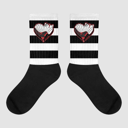 Jordan 12 “Red Taxi” DopeSkill Sublimated Socks Horizontal Stripes Graphic Streetwear