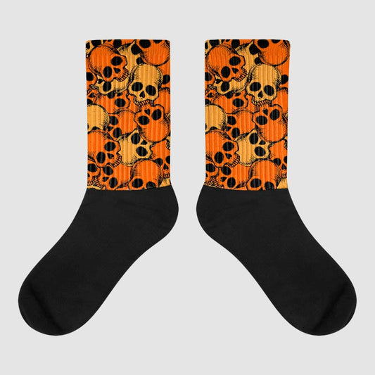 Jordan 12 Retro Brilliant Orange DopeSkill Sublimated Socks Drawn Skulls Graphic Streetwear