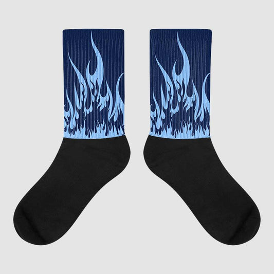 Jordan 5 Midnight Navy DopeSkill Sublimated Socks FIRE Graphic Streetwear