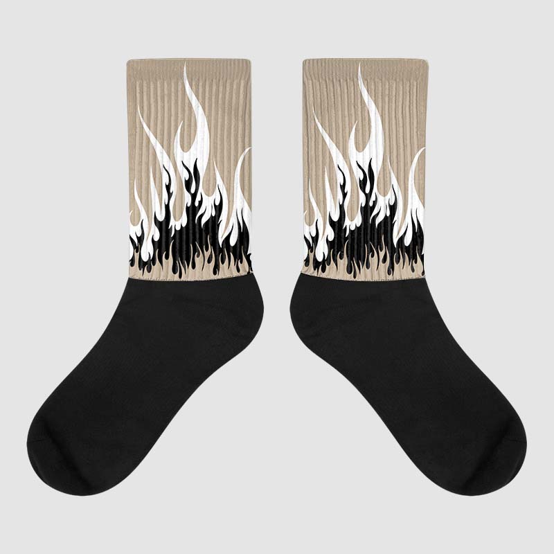 Jordan 1 High OG “Latte” DopeSkill Sublimated Socks FIRE Graphic Streetwear
