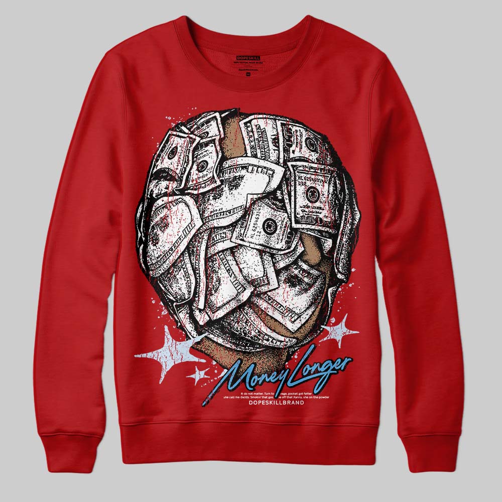 Jordan 11 Retro Cherry DopeSkill Sweatshirt Money Longer Graphic Streetwear - Red