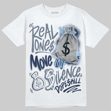 New Balance 9060 Arctic Grey DopeSkill T-Shirt Real Ones Move In Silence Graphic Streetwear - White