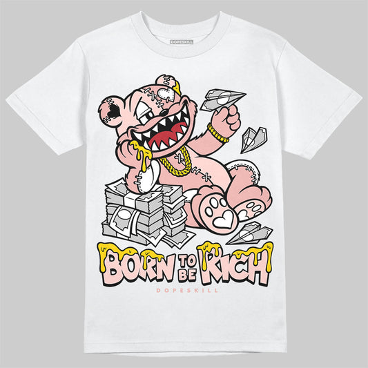 Lanvin Leather Curb Glitter Pale Pink DopeSkill T-Shirt Born To Be Rich Graphic Streetwear  - White