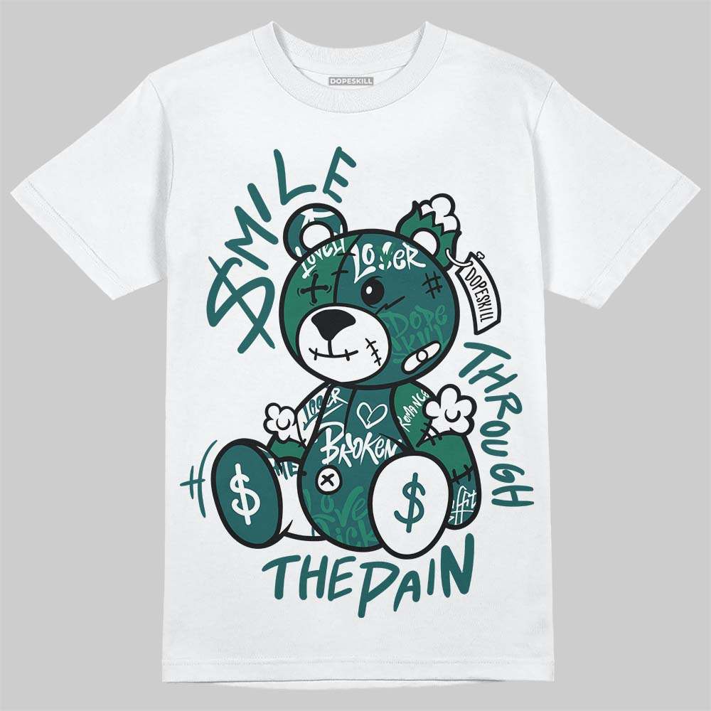 Jordan 4 Retro Oxidized Green DopeSkill T-Shirt Smile Through The Pain Graphic Streetwear - White