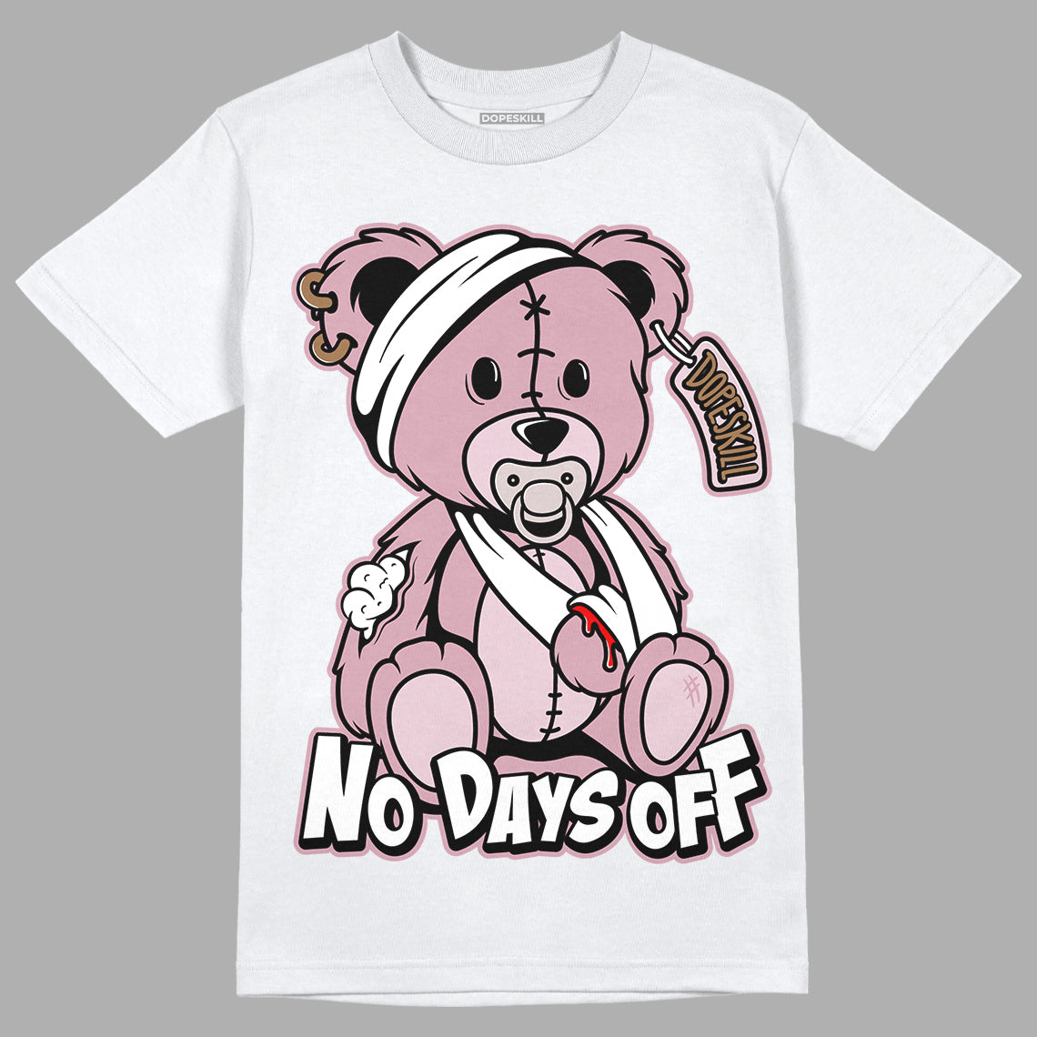 Dunk Low Teddy Bear Pink DopeSkill T-Shirt Hurt Bear Graphic - White