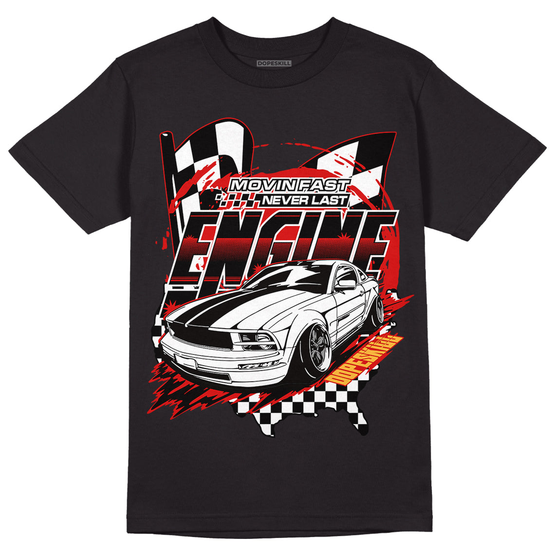 Dunk Low Gym Red DopeSkill T-Shirt ENGINE Tshirt Graphic - Black