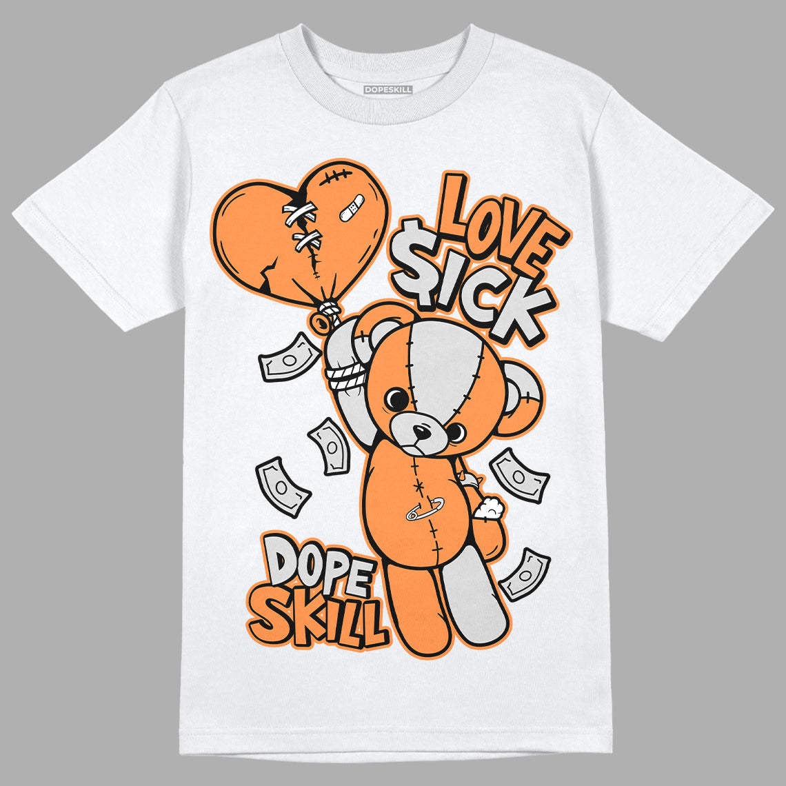 Dunk Low Peach Cream (W) DopeSkill T-Shirt Love Sick Graphic - White