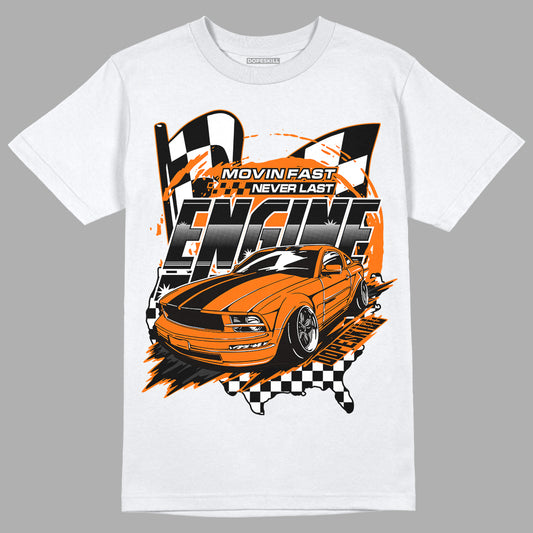 Orange Black White DopeSkill T-Shirt ENGINE Tshirt Graphic - White 