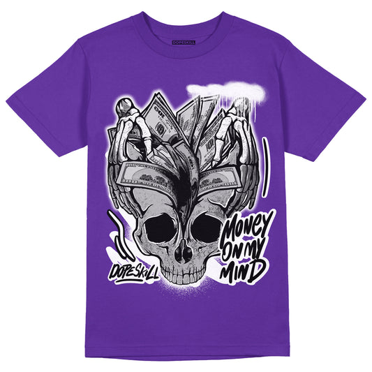 Court Purple 13s DopeSkill Purple T-shirt MOMM Skull Graphic - Purple 