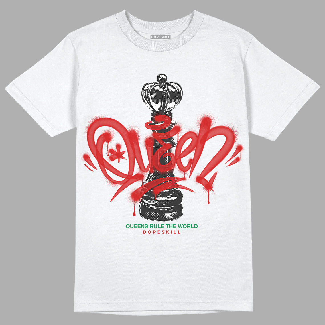 Black History Collection DopeSkill T-Shirt Queen Chess Graphic - White