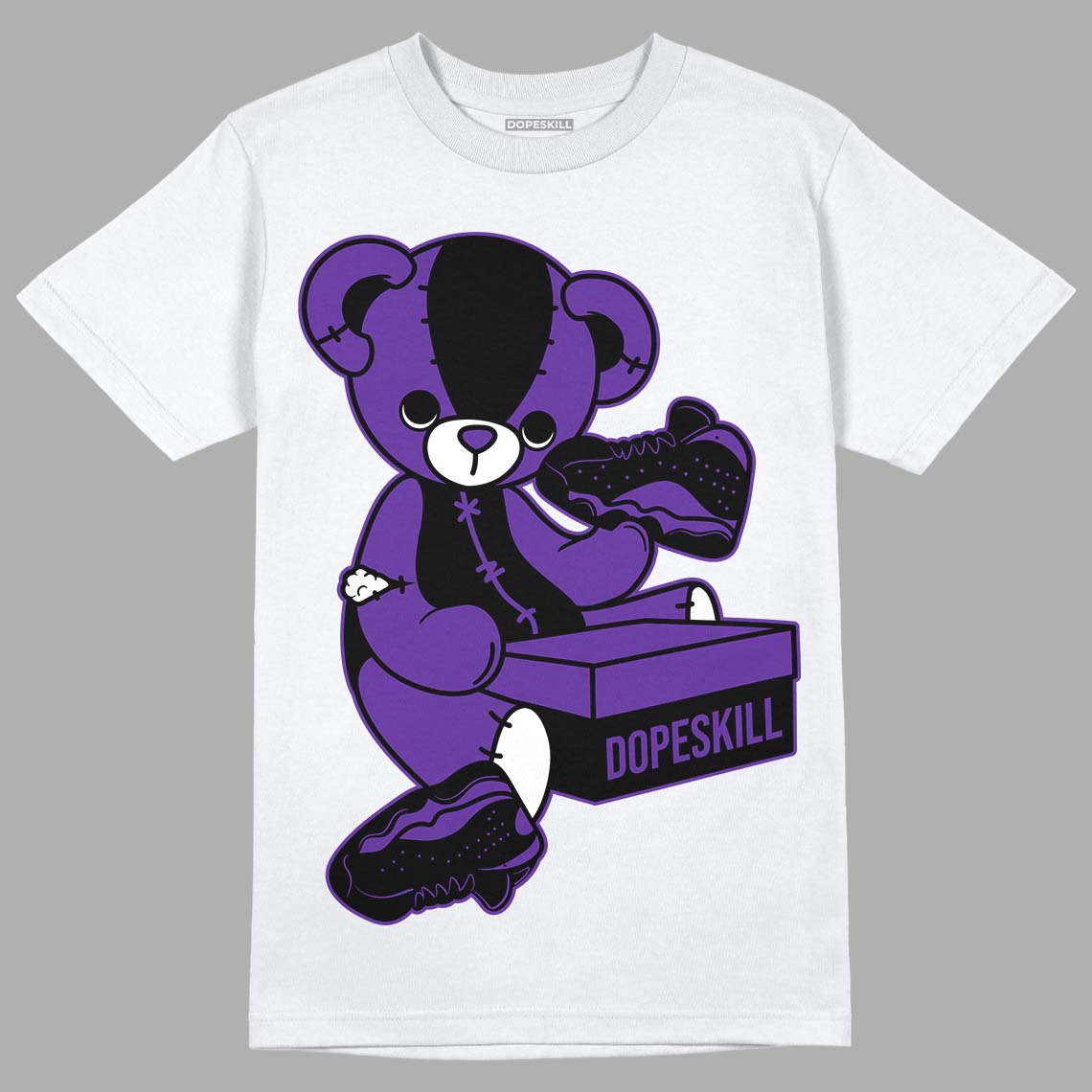 Court Purple 13s DopeSkill T-Shirt Sneakerhead BEAR Graphic - White