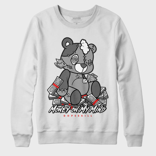 Jordan 9 Particle Grey DopeSkill Sweatshirt MOMM Bear Graphic - White 
