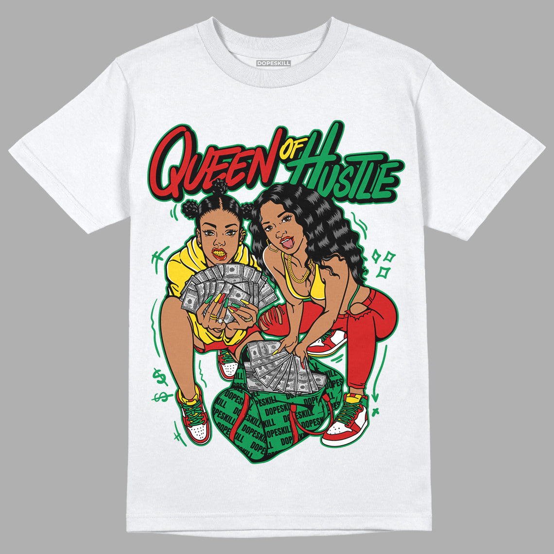 Black History Collection DopeSkill T-Shirt Queen Of Hustle Graphic - White