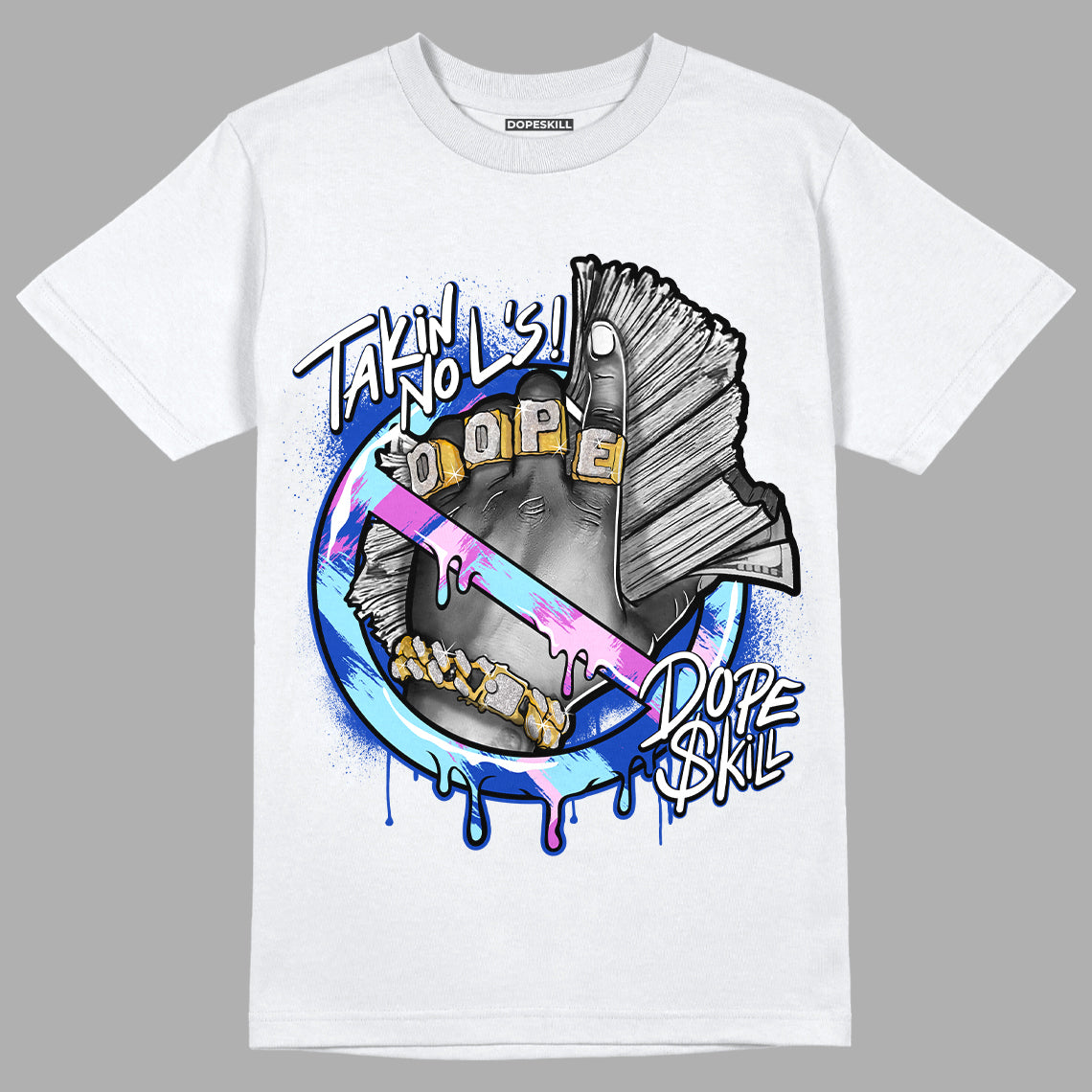Hyper Royal 12s DopeSkill T-Shirt Takin No L's Graphic - White