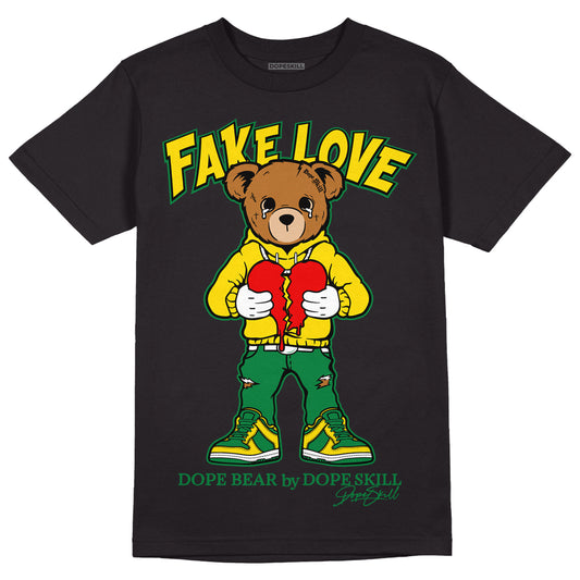 Dunk Low Reverse Brazil DopeSkill T-Shirt Fake Love Graphic - Black