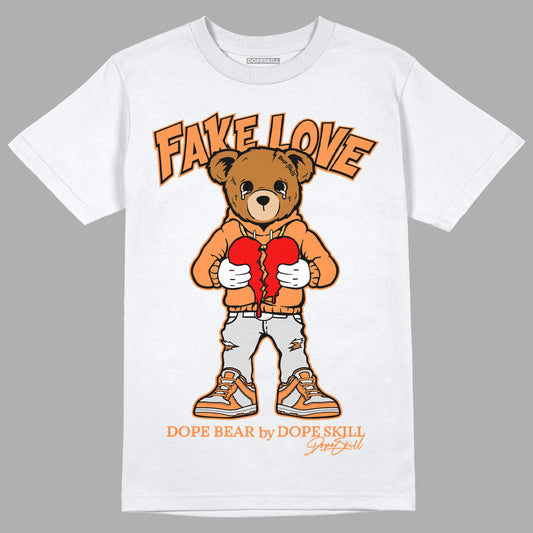Dunk Low Peach Cream (W) DopeSkill T-Shirt Fake Love Graphic - White