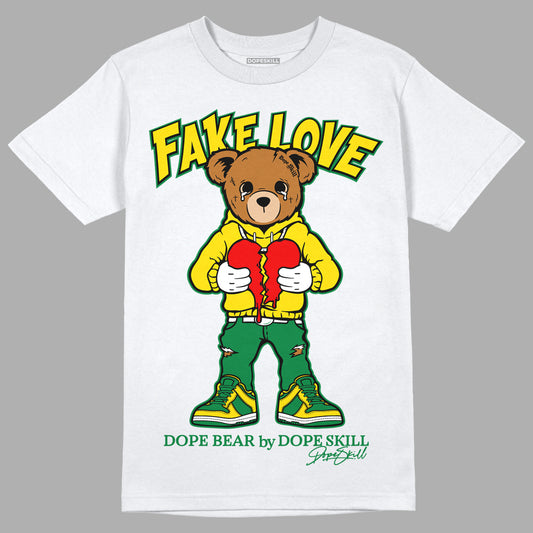 Dunk Low Reverse Brazil DopeSkill T-Shirt Fake Love Graphic - White