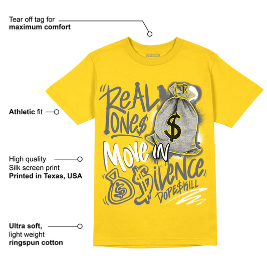AJ 4 Lightning DopeSkill Tour Yellow T-shirt Real Ones Move In Silence Graphic