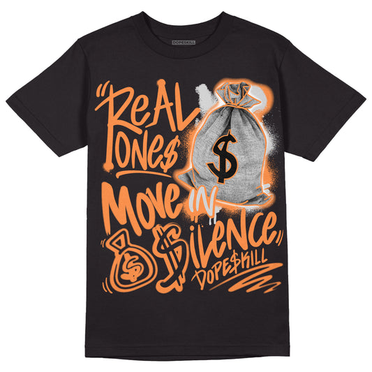 Dunk Low Peach Cream (W) DopeSkill T-Shirt Real Ones Move In Silence Graphic - Black