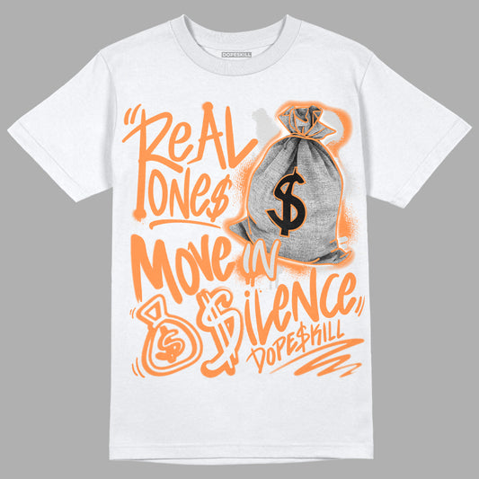 Dunk Low Peach Cream (W) DopeSkill T-Shirt Real Ones Move In Silence Graphic - White