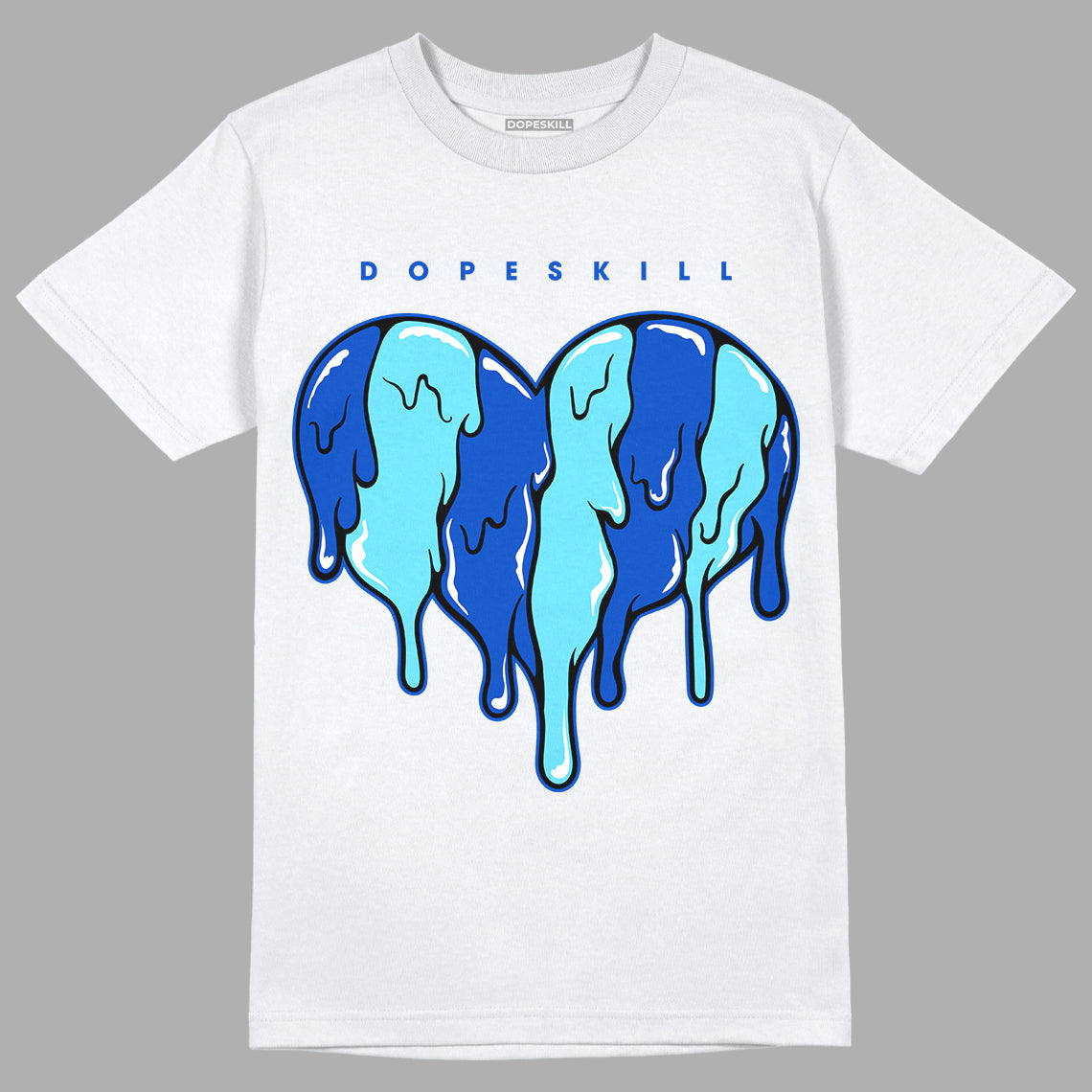 SB Dunk Argon DopeSkill T-Shirt Slime Drip Heart Graphic - White