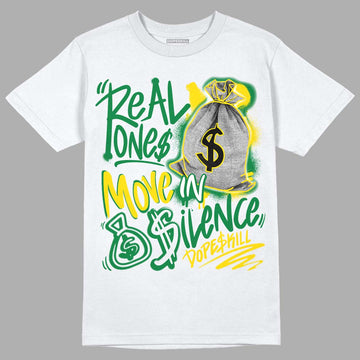 Dunk Low Reverse Brazil DopeSkill T-Shirt Real Ones Move In Silence Graphic - White