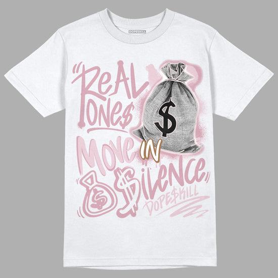 Dunk Low Teddy Bear Pink DopeSkill T-Shirt Real Ones Move In Silence Graphic - White