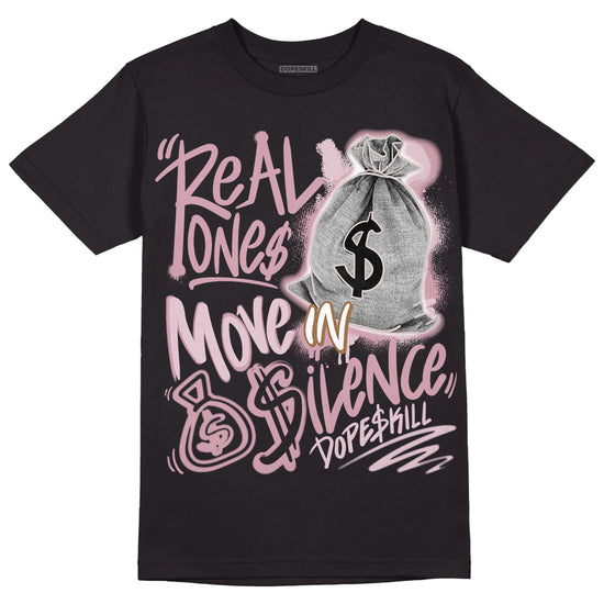 Dunk Low Teddy Bear Pink DopeSkill T-Shirt Real Ones Move In Silence Graphic - Black