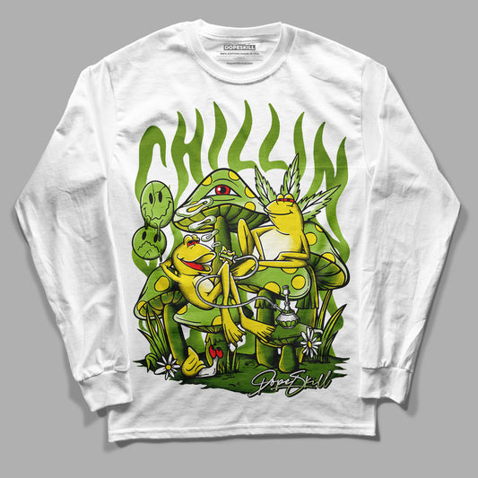 Dunk Low 'Chlorophyll' DopeSkill Long Sleeve T-Shirt Chillin Graphic - White 