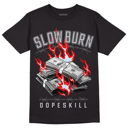 Jordan 11 Retro Low Cement Grey DopeSkill T-Shirt Slow Burn Graphic Streetwear - Black