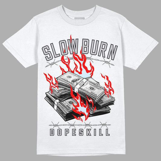 Jordan 11 Retro Low Cement Grey DopeSkill T-Shirt Slow Burn Graphic Streetwear - White